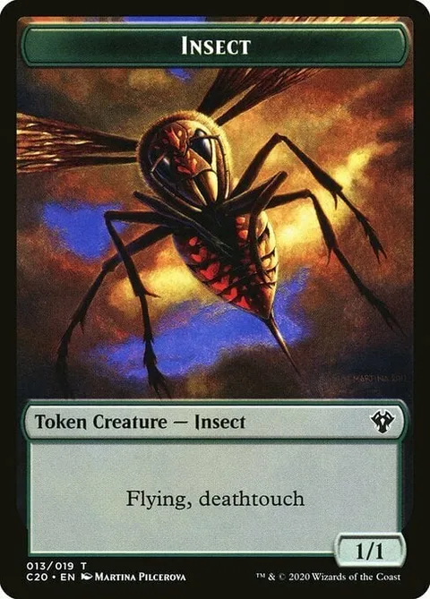 Insect Token (G 1/1 Flying, Deathtouch) // Spirit Token (W 1/1)