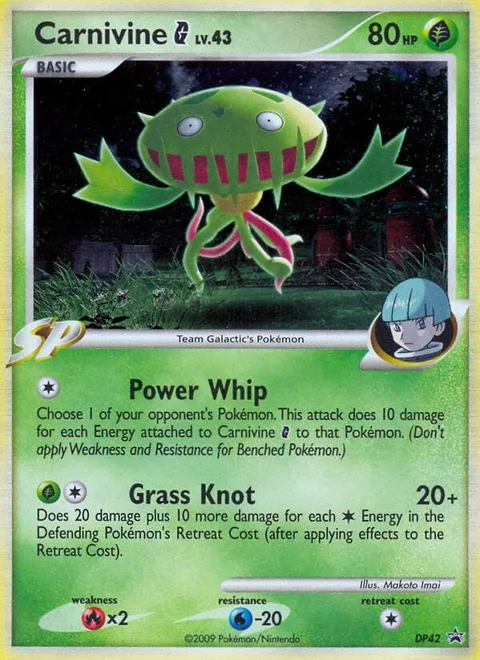 Carnivine [G] Lv.43 [Power Whip | Grass Knot]