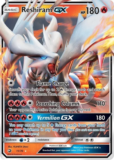 Reshiram GX [Flame Charge | Scorching Collumn | Vermillion GX]