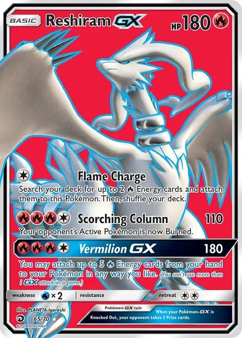 Reshiram GX [Flame Charge | Scorching Collumn | Vermillion GX]
