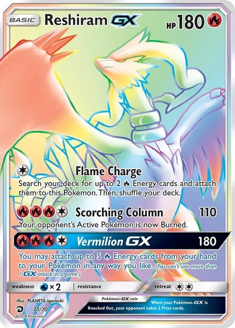 Reshiram GX [Flame Charge | Scorching Collumn | Vermillion GX]