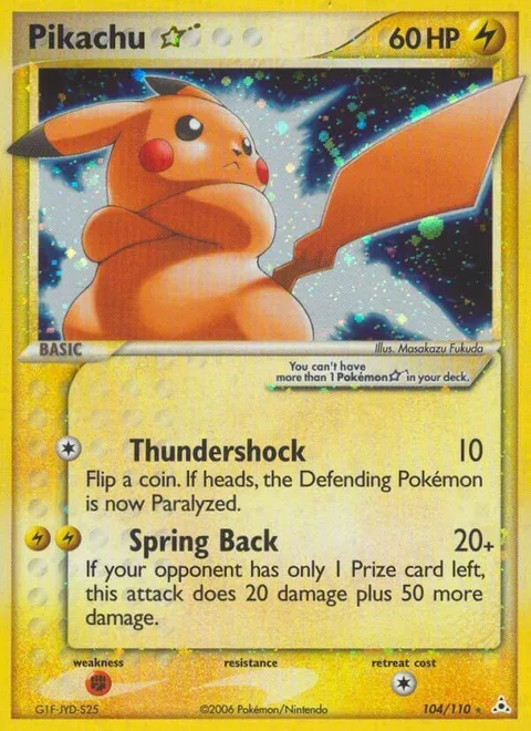 Pikachu Gold Star [Thundershock | Spring Back]
