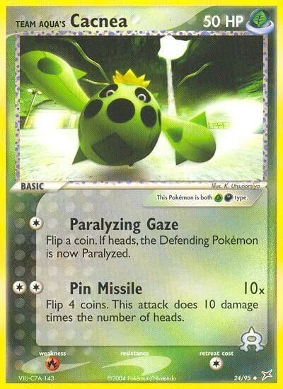 Team Aqua's Cacnea [Paralyzing Gaze | Pin Missile]