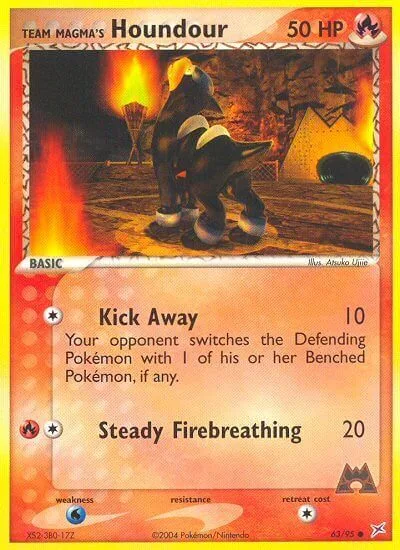 Team Magma's Houndour [Kick Away | Steady Firebreathing]