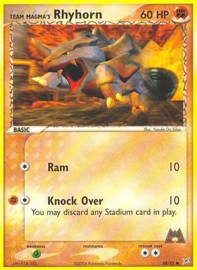 Team Magma's Rhyhorn [Ram | Knock Over]