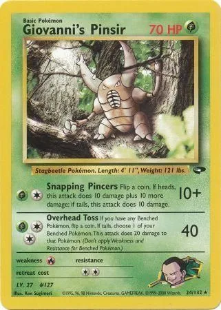 Giovanni's Pinsir [Snapping Pincers | Overhead Toss]