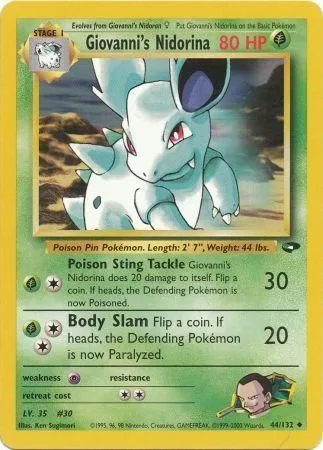 Giovanni's Nidorina [Poison Sting Tackle | Body Slam]