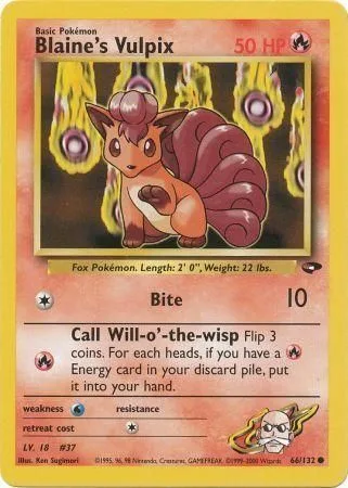 Blaine's Vulpix [Bite | Call Will-o'-the-wisp]