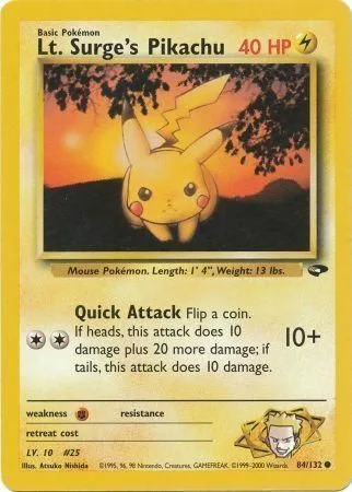 Lt. Surge's Pikachu [Quick Attack]