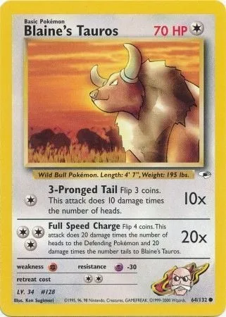 Blaine's Tauros [3-Pronged Tail | Full Speed Charge]