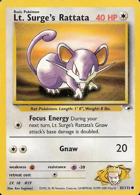Lt. Surge's Rattata [Focus Energy | Gnaw]