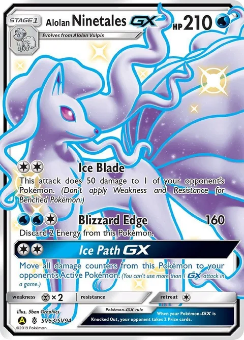 Alolan Ninetales GX [Ice Blade | Blizzard Edge | Ice Path GX]