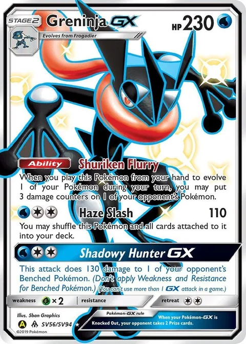 Greninja GX [Shuriken Flurry | Haze Slash | Shadowy Hunter GX]