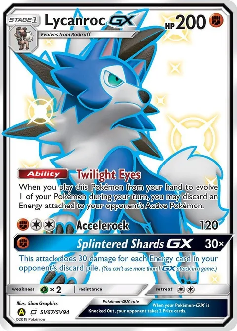 Lycanroc GX [Twilight Eyes | Accelerock | Splintered Shard GX]