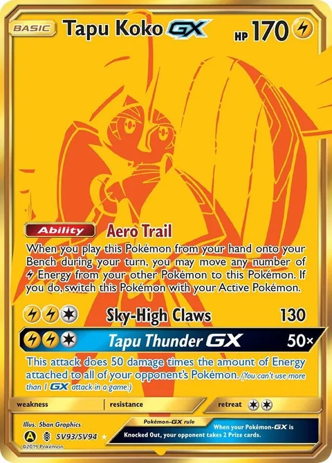 Tapu Koko GX [Aero Trail | Sky-High Claws | Tapu Thunder GX]
