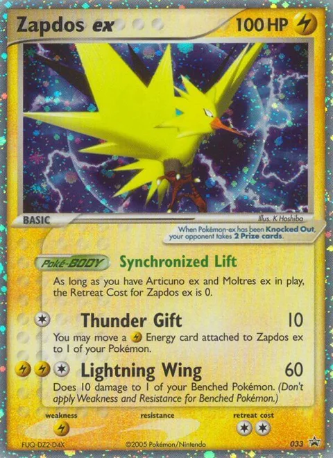 Zapdos ex [Synchronized Lift | Thunder Gift | Lightning Wing]