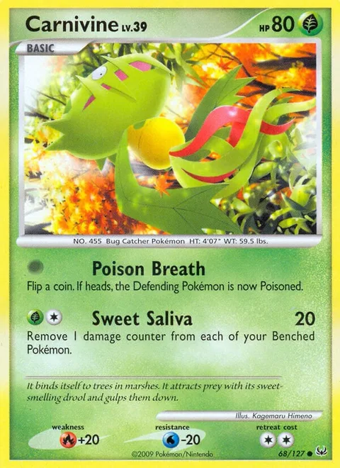 Carnivine Lv.39 [Poison Breath | Sweet Saliva]