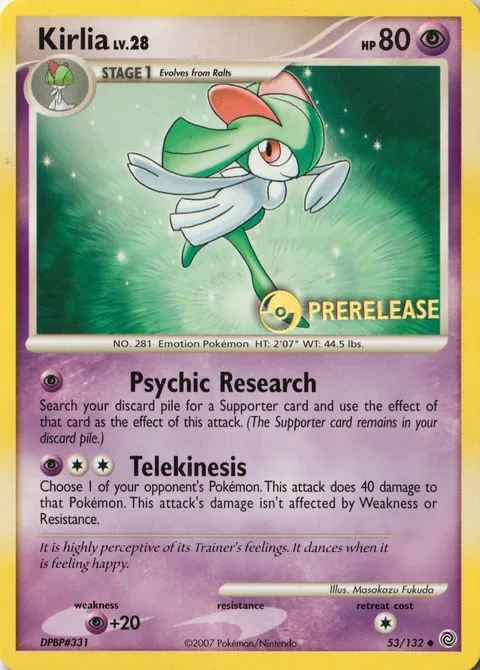 Kirlia Lv.28 [Psychic Research | Telekinesis]