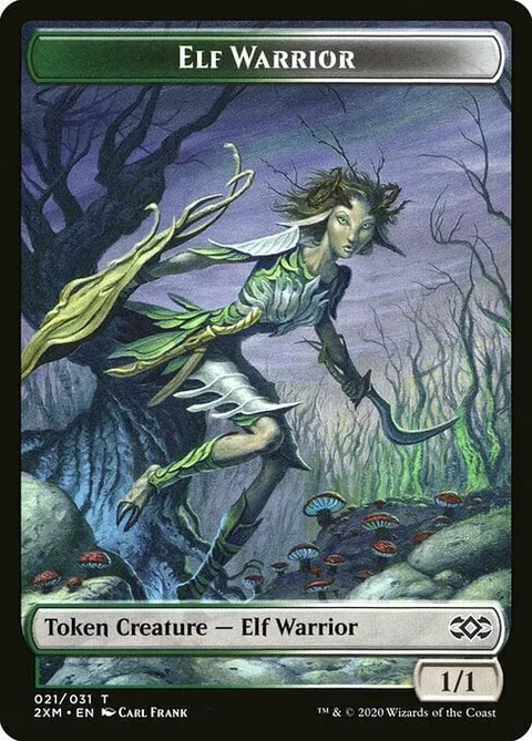Elf Warrior Token (Green and White 1/1)