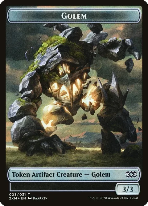 Golem Token (A 3/3) // Elf Warrior Token (GW 1/1)