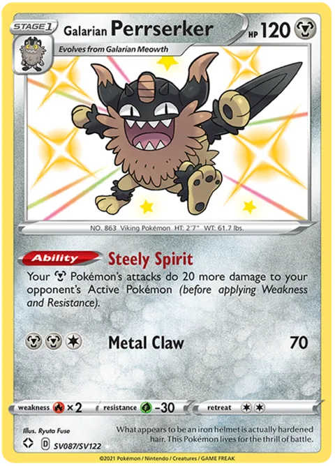 Galarian Perrserker [Steely Spirit | Metal Claw]