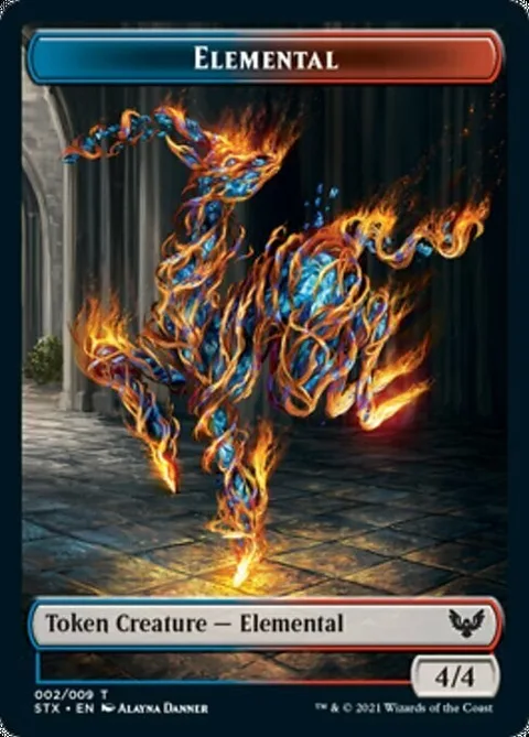 Elemental Token (UR 4/4) // Fractal Token (GU 0/0)