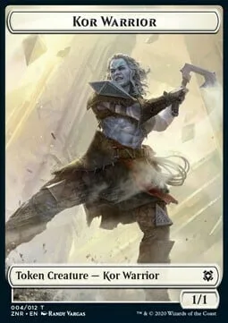 Kor Warrior Token (W 1/1) // Plant Token (G 0/1)