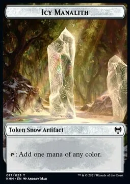 Icy Manalith Token // Human Warrior Token (W 1/1)