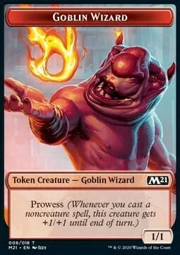 Goblin Wizard Token (R 1/1) // Knight Token (W 2/2 Vigilance)