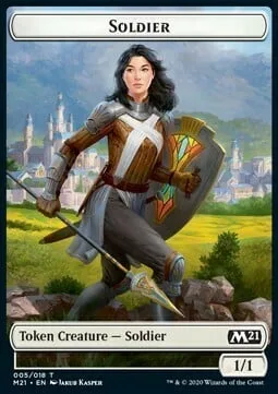 Soldier Token (W 1/1) // Cat Token (G 2/2)