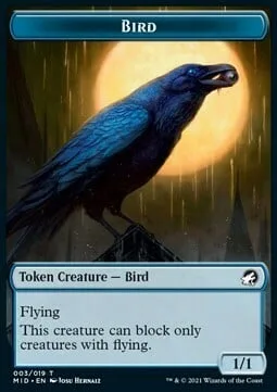 Bird Token (U 1/1 only flying) // Wolf Token (G 2/2)
