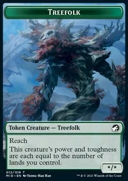Treefolk Token (G */* Reach) // Clue Token