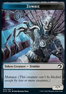 Zombie Token (UB */*) // Human Token (W 1/1)