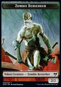 Zombie Berserker Token (B 2/2) // Elf Warrior Token (G 1/1)