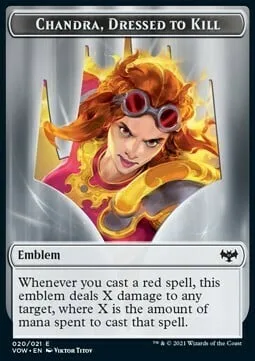 Chandra, Dressed to Kill Emblem // Blood Token