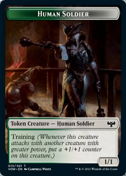 Human Soldier Token (GW 1/1) // Insect Token (G 1/1)