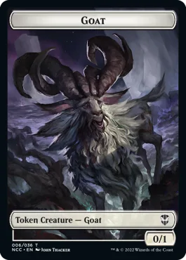 Goat Token (W 0/1) // Zombie Token (B 2/2)