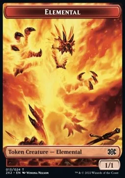 Elemental Token (R 1/1) // Soldier Token (W 1/1)