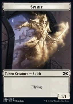 Spirit Token (W 1/1) // Faerie Rogue (B 1/1)