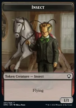 Insect Token (Black 1/1 Flying)