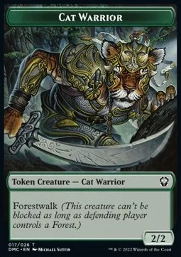 Cat Warrior Token (Green 2/2)