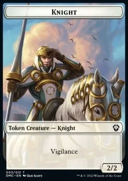 Knight Token (W 2/2 Vigilance) // Zombie Knight Token (B 2/2 Menace)