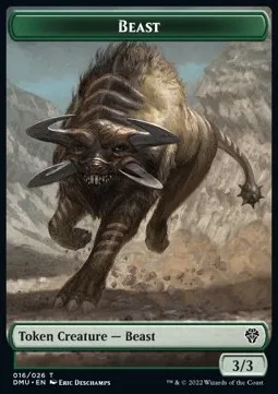Beast Token (G 3/3) // Kavu Token (Gold 3/3)