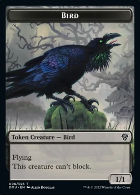 Bird Token (B 1/1) // Saproling Token (G 1/1)