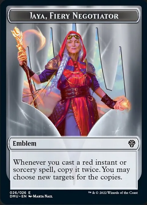 Jaya, Fiery Negotiator Emblem // Soldier Token (W 1/1)
