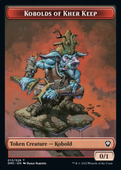 Kobolds of Kher Keep Token (R 0/1) // Saproling Token (G 1/1)