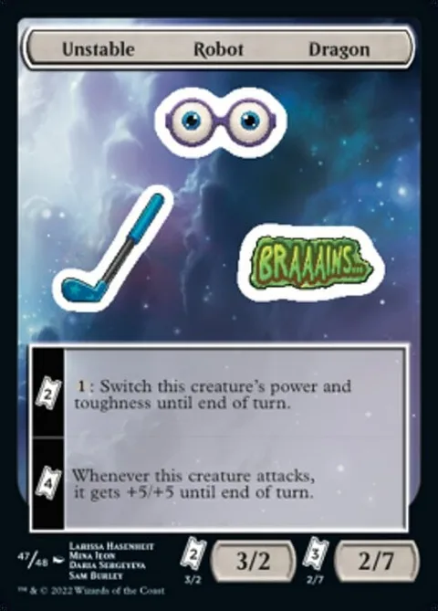 Unstable Robot Dragon Sticker