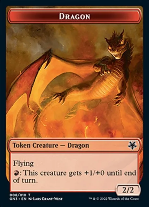 Dragon Token (R 2/2) // Elf Warrior Token (G 1/1)