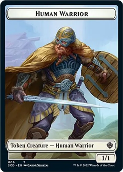 Human Warrior Token (W 1/1) // Insect Token (G 1/1 Flying, Deathtouch)