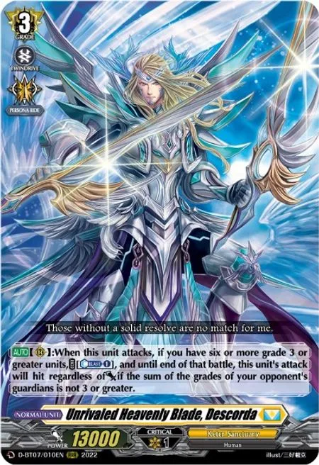 Unrivaled Heavenly Blade, Descorda [D Format]